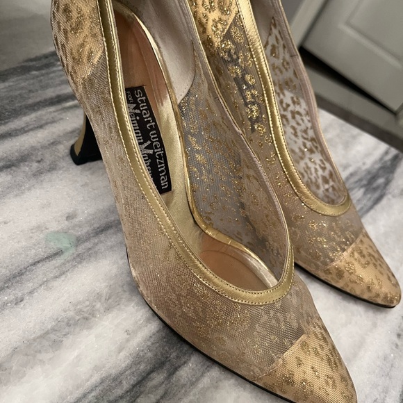 COPY - Omg the golden slippers Stuart Weitzman  opera ball room shoes size 8,5 … - Picture 5 of 17